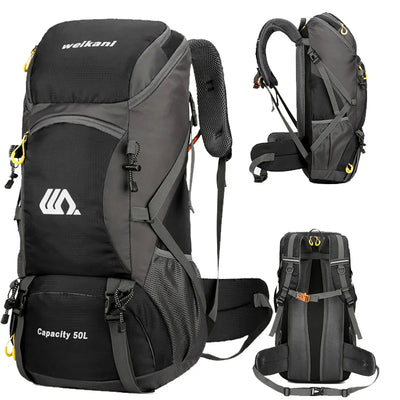 50L Travel Backpack Camping Men Large Hiking Bag Tourist Rucksack Waterproof Outdoor Sports Climbing Mountaineering Bag Luggage by Smarsty