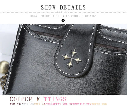 Women Wallets and Purses PU Leather Money Bag Female Short Hasp Purse Small Coin Card Holders Blue Red Clutch New Women Wallet - Smarsty