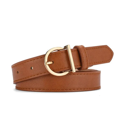 Women's PU Leather Belt Soft Pin Buckle Fashion - Smarsty