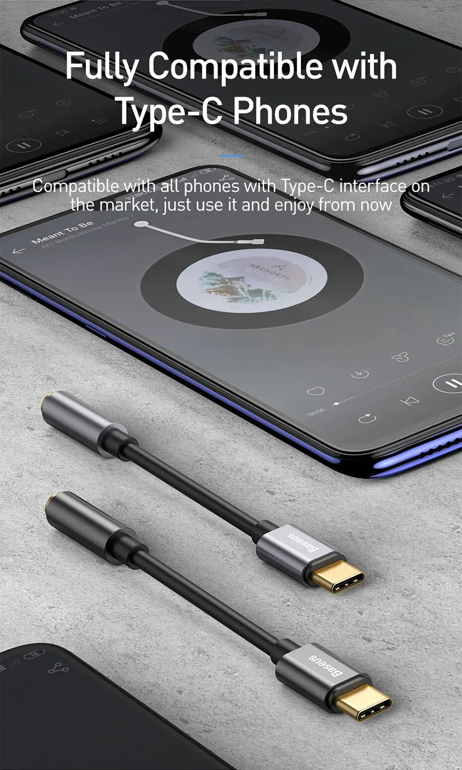 Baseus Type C to 3.5mm Audio Adapter for Headphones - Smarsty