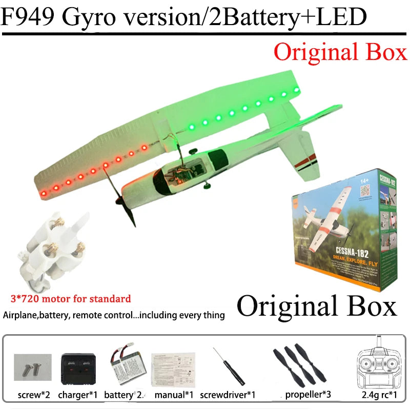 WLtoys F949 2.4G 3D6G 3Ch RC Airplane Fixed Wing Plane Outdoor Toys Drone RTF Upgrade Version Digital Servo F949S With Gyroscope - Smarsty