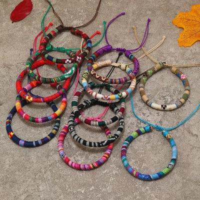 Colorful 12Pcs Nepal Ethnic Bracelet Set for Women - Smarsty