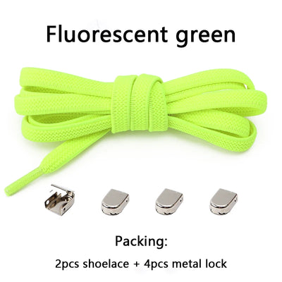 No Tie Elastic Shoe Laces One Size Fits All Adult and Kids Shoes Shoelaces for Sneakers Shoelace Tieless Flat Expand Shoestrings - Smarsty