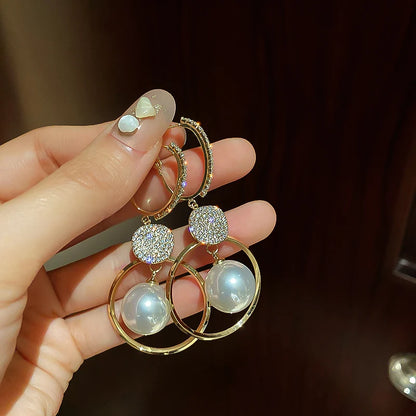 Pearl Drop Earrings For Women Fashion Trend Jewelry - Smarsty