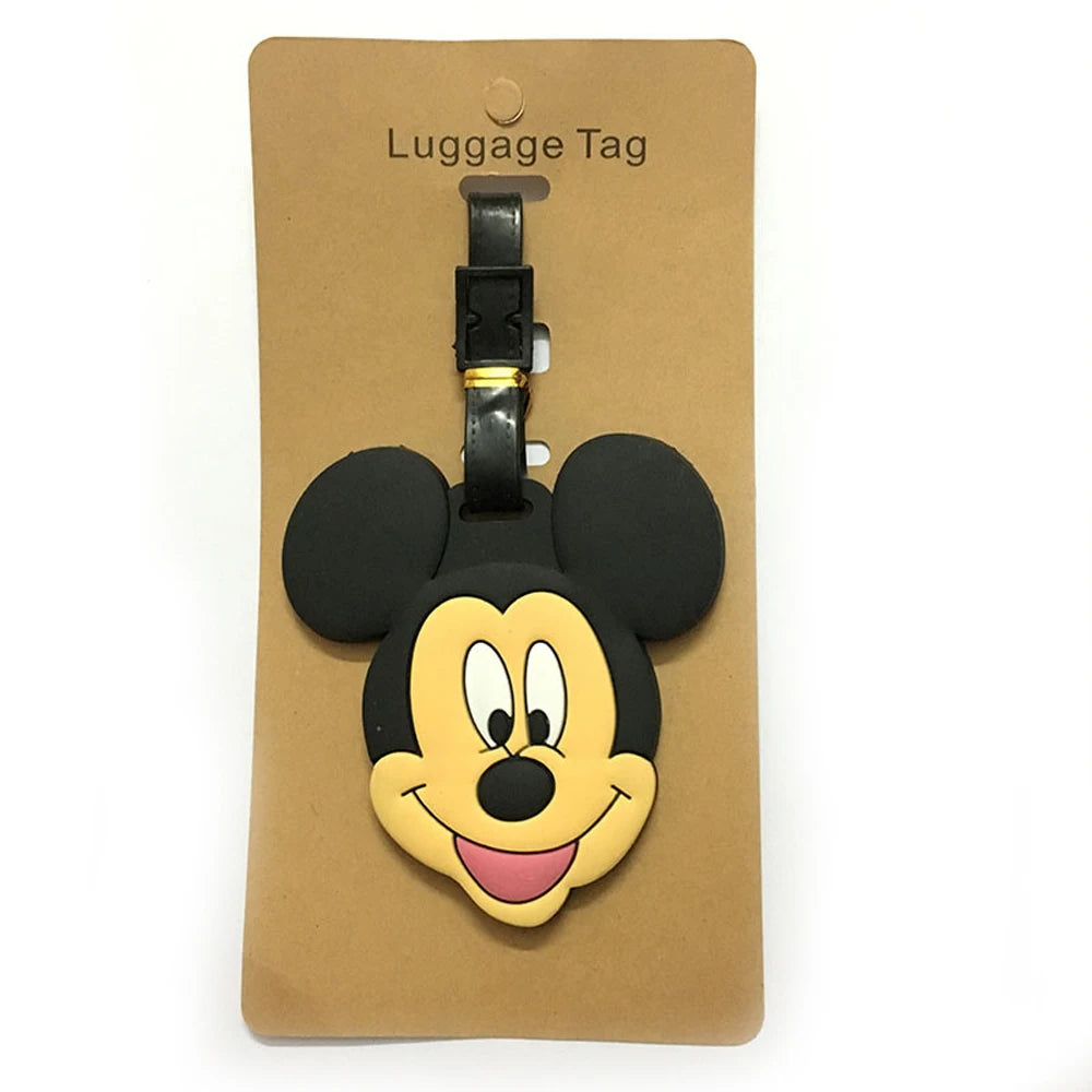 Cute Mickey and Minne Luggage Travel Accessories Tag Silica Gel Suitcase ID Addres Holder Baggage Boarding Tag Portable Label - Smarsty
