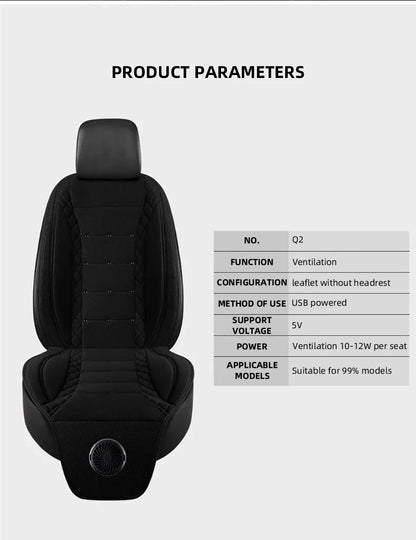 Car Seat Cooling Cushion With USB Powered Fan Three Speed - Smarsty