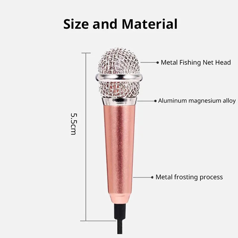 Portable 3.5mm Stereo Microphone for Karaoke and Recording - Smarsty