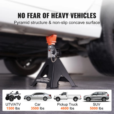 SucceBuy Jack Stands 3/6 Ton Capacity Car Jack Stands Double Locking Adjustable Height for lifting SUV Pickup Truck Car UTV ATV - Smarsty