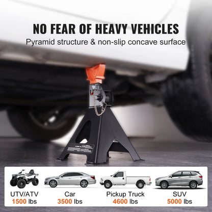 SucceBuy Jack Stands 3/6 Ton Capacity Car Jack Stands Double Locking Adjustable Height for lifting SUV Pickup Truck Car UTV ATV