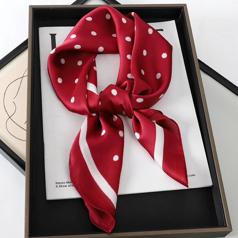 Silk Square Scarf for Women Summer Head Wrap - Smarsty