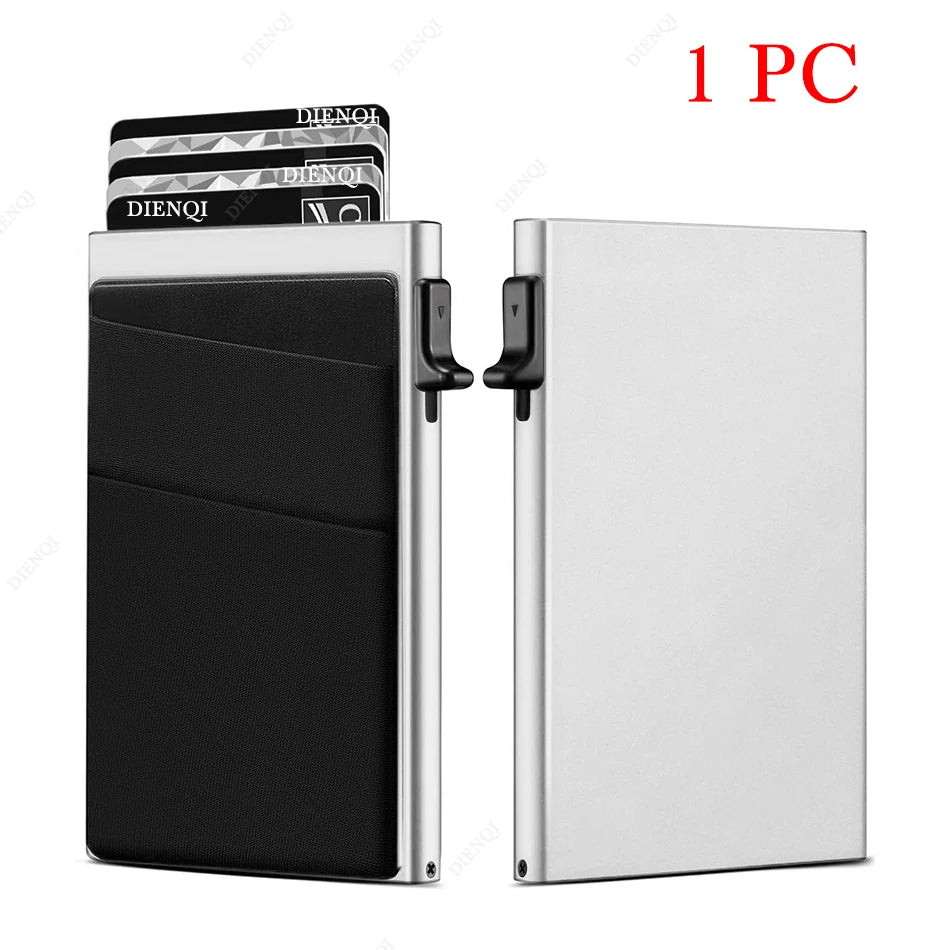 Anti-theft Cards Protectors Card Holder Minimalist Smart Wallet RFID Protection Aluminum Metal Box Cardholder Case Porte Carte