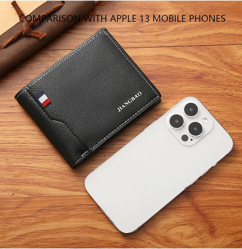 Men Short Bifold Faux Leather Masculina Billetera Credit ID Card Holder Wallet Billfold Purse Clutch Solid Hombre Business Slim - Smarsty