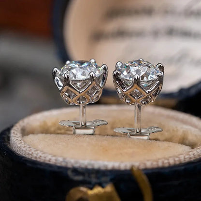 Moissanite Studs 0.5 To 2Ct Sterling Silver Screw Back - Smarsty