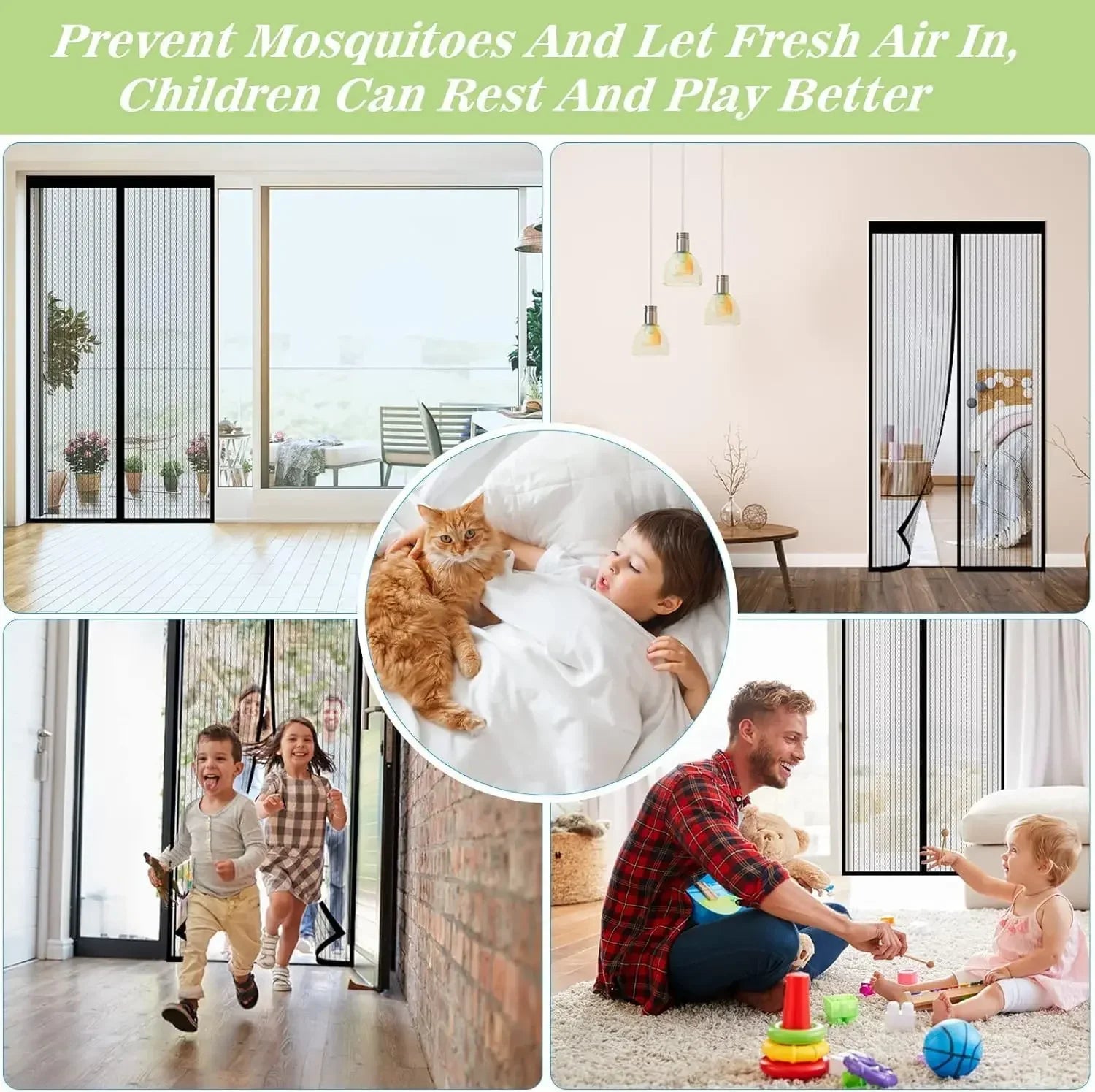 Heavy Duty Magnetic Screen Door Mesh Curtain for Bug Protection - Smarsty