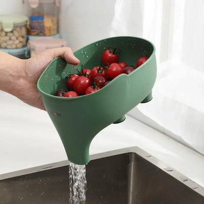 Sink Strainer Elephant Sculpt Leftover Drain Basket Fruit and Vegetable Washing Basket Hanging Drainer Rack Kitchen Accessories by Smarsty