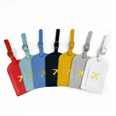 Stamped Leather Business Luggage Tag Suitcase Address Label Luggage Boarding Case Label Name ID Address Clip Travel Accessories - Smarsty
