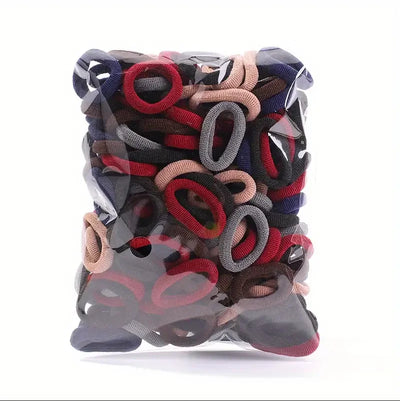 100 Pack Colorful Nylon Hair Ties For Kids Gentle Soft - Smarsty
