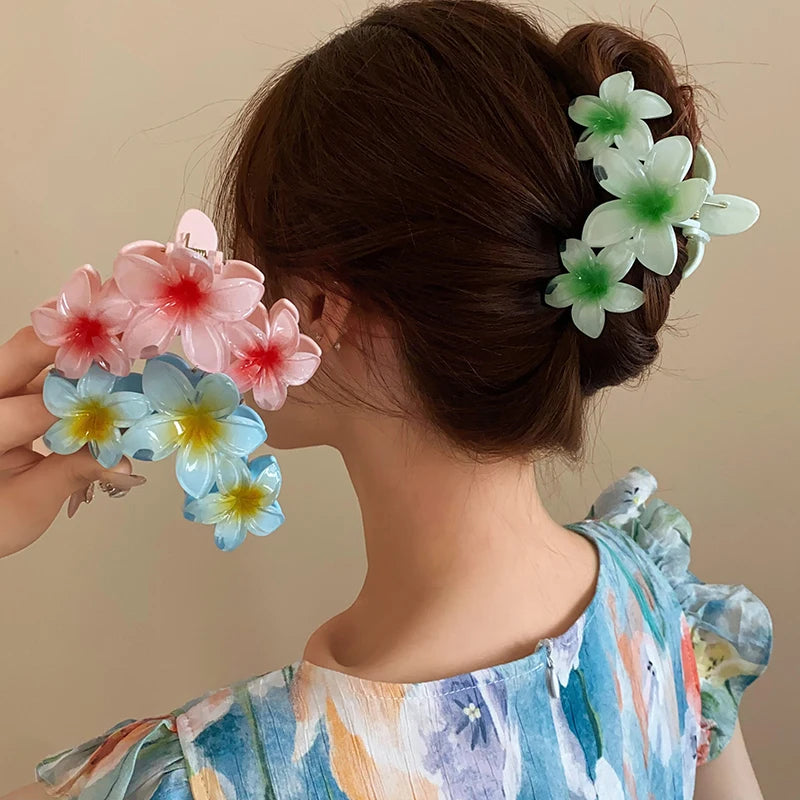 Sunflower Gradient Flower Hair Clip Secure Beach Style - Smarsty