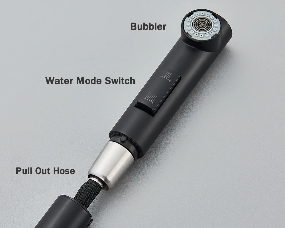 Black Stainless Steel Pull Out Kitchen Faucet with Free Shipping - Smarsty