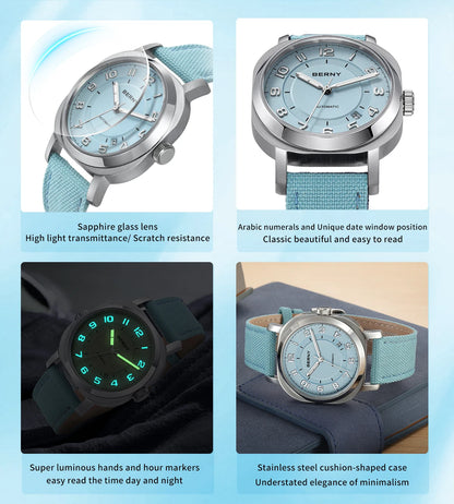 BERNY Women's Mechanical Watch With Sapphire Crystal - Smarsty