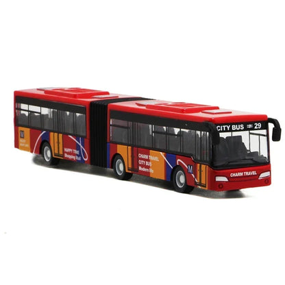1:64 Alloy City Bus Model Vehicles City Express Bus Double Buses Diecast Vehicles Toys Funny Pull Back Car Children Kids Gifts by Smarsty