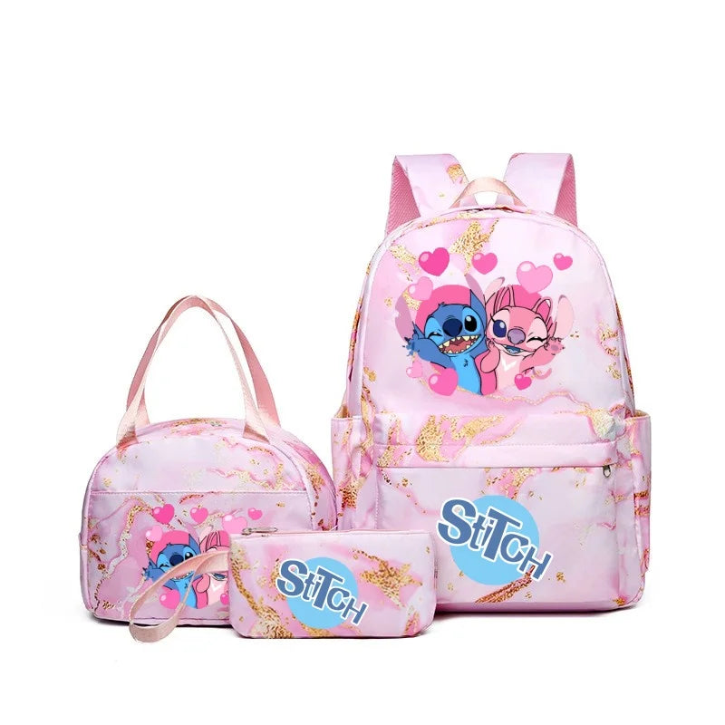 Cartoon Print Kids Backpack Set Large Capacity Lunch Bag - Smarsty
