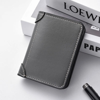 1Pc New Ultra-thin Mini Soft PU Leather Credit Card Wallet Holder Short Vertical High Quality Men's Wallet - Smarsty