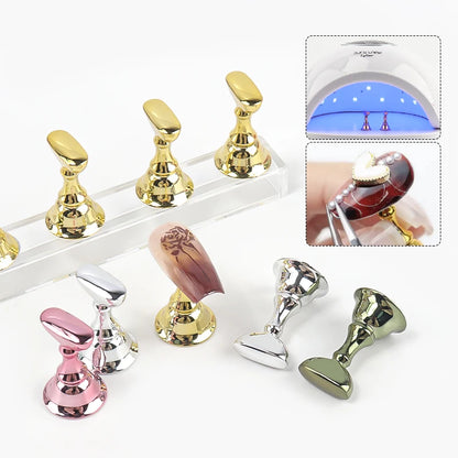 5pcs Magnetic Nail Tip Practice Holders with Crystal Base - Smarsty
