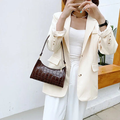 Retro Alligator Print PU Leather Small Women Handbag - Smarsty