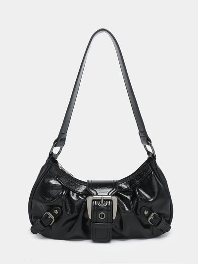 Vintage Leather Shoulder Mini Bag Y2K Wasteland Style - Smarsty
