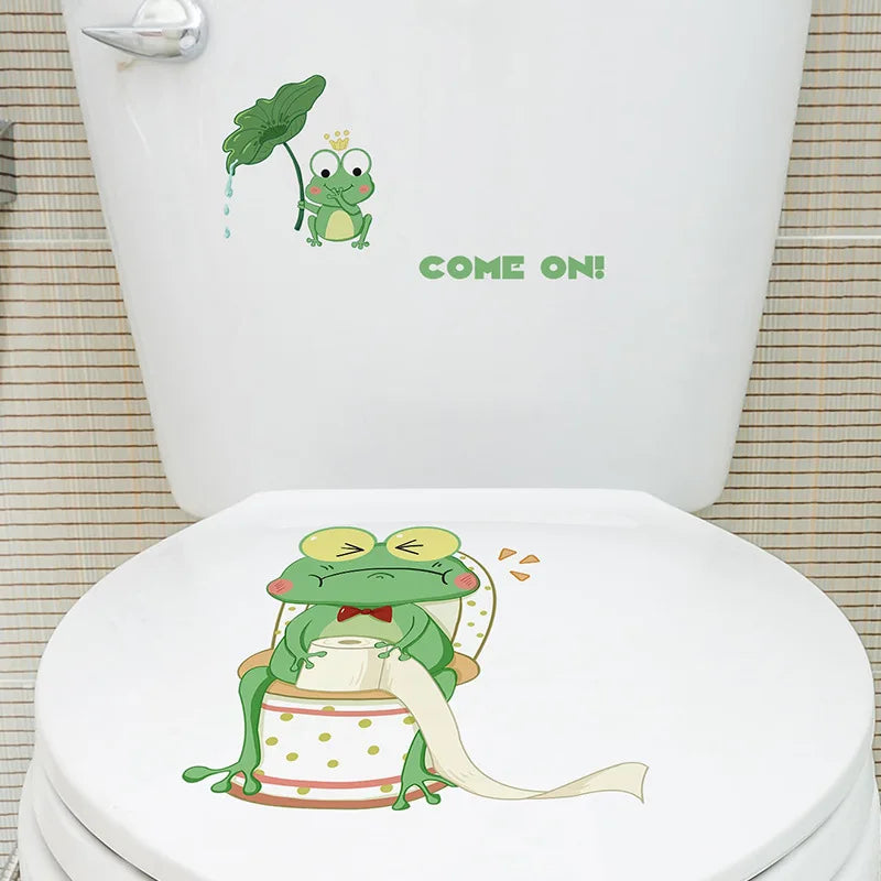 Green Plant Leaves Toilet Wall Sticker for Easy Home Decor - Smarsty
