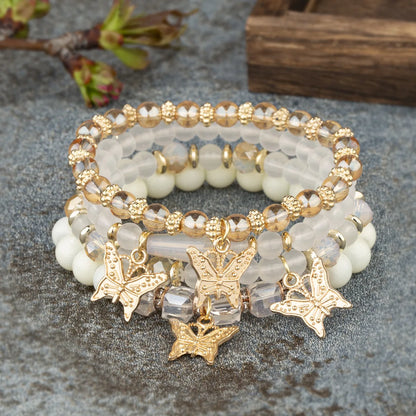 Trendy Butterfly Beaded Bracelet Set for Women - Smarsty