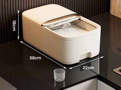 10KG Rice Storage Box Home with Lid Insect Proof Moisture Proof Rice Box Grain Sealed Jar Kitchen Container Storing Dry Grain by Smarsty