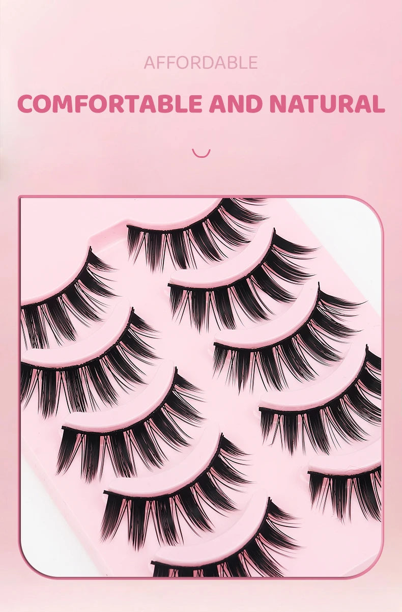 DINGSEN 5 Pairs Soft Natural Long False Eyelashes - Smarsty