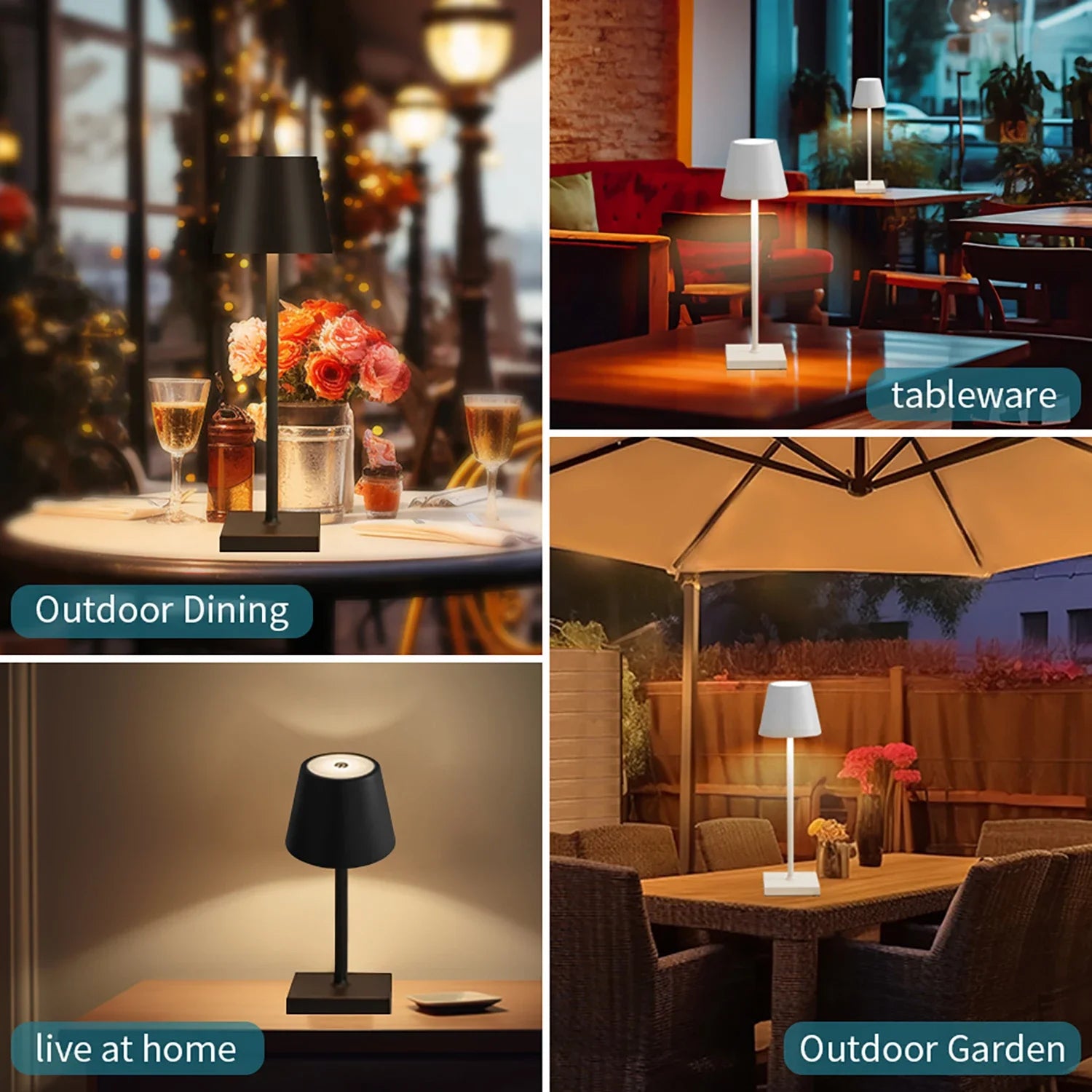 Cordless LED Touch Table Lamp Rechargeable with Dimmable Feature - Smarsty