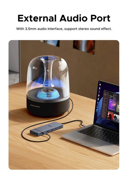 TwelveInOne USB C Hub Dual HDMI 4K120Hz Docking Station Pro