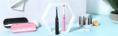 Fairywill Sonic Electric Toothbrush FW-D7 set USB Charge Toothbrushes case for Adult with tooth brush Heads 5 Mode Smart Time - Smarsty