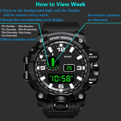 Men's LED Digital Sports Watch with Multifunction Features - Smarsty