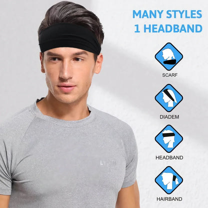 Sports Headbands Soft Elastic Sweatbands Moisture Wicking - Smarsty