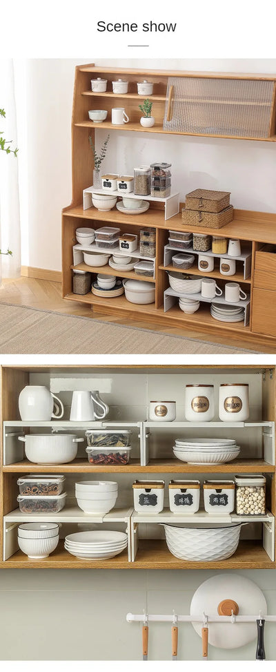 Kitchen Cupboard Organizer Retractable Cabinet Shelf Seasoning Bottle Spice Rack Dish Shelf Kitchen Accessories Storage Rack by Smarsty