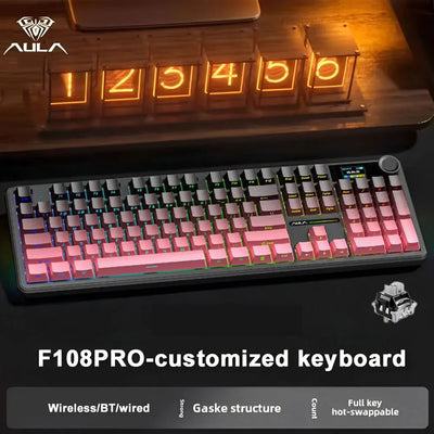 Tri Mode Gaming Mechanical Keyboard With TFT Display - Smarsty
