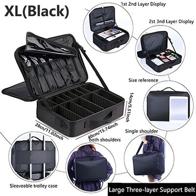 Large Capacity Travel Makeup Case Cosmetic Organizer - Smarsty
