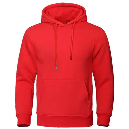 Autumn Winter Men Fleece Warm Mens Sweatshirt Casual Solid Color Streetwear Pullovers Sport School Fashion Hot Sale Hoodies - Smarsty