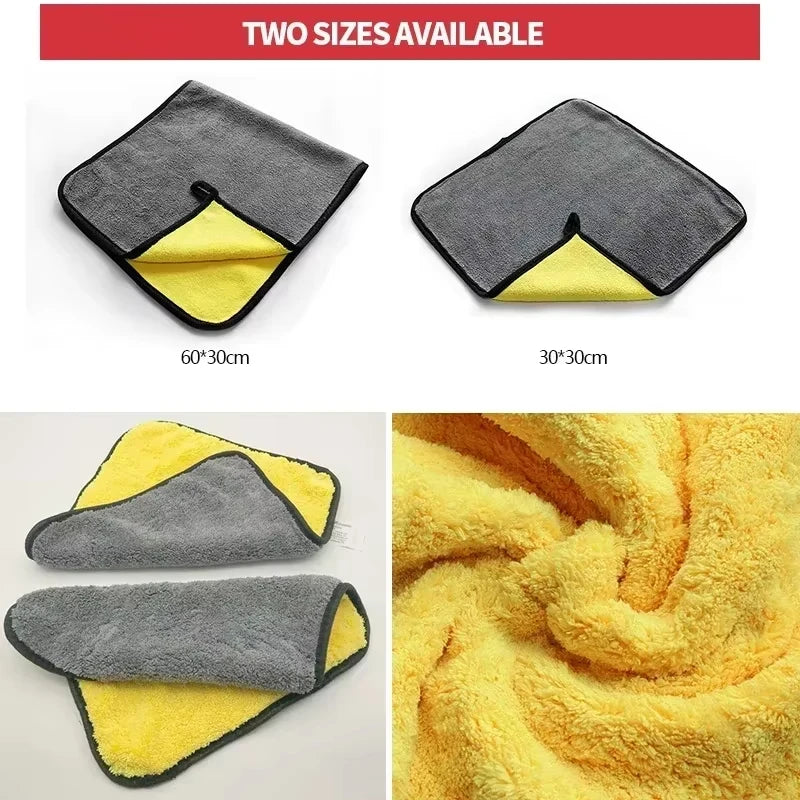 Premium Car Microfiber Towels Double Layer Drying Cloths - Smarsty