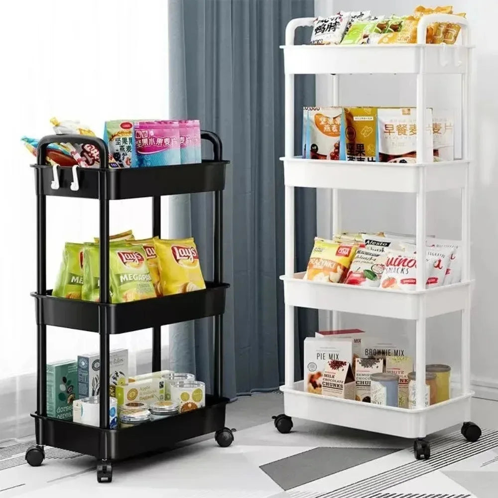 Bookshelf Storage Trolley Mobile Kitchen Organizer Cart With Wheels Multi-Layer Bathroom Shelves Household Snacks Storage Rack by Smarsty