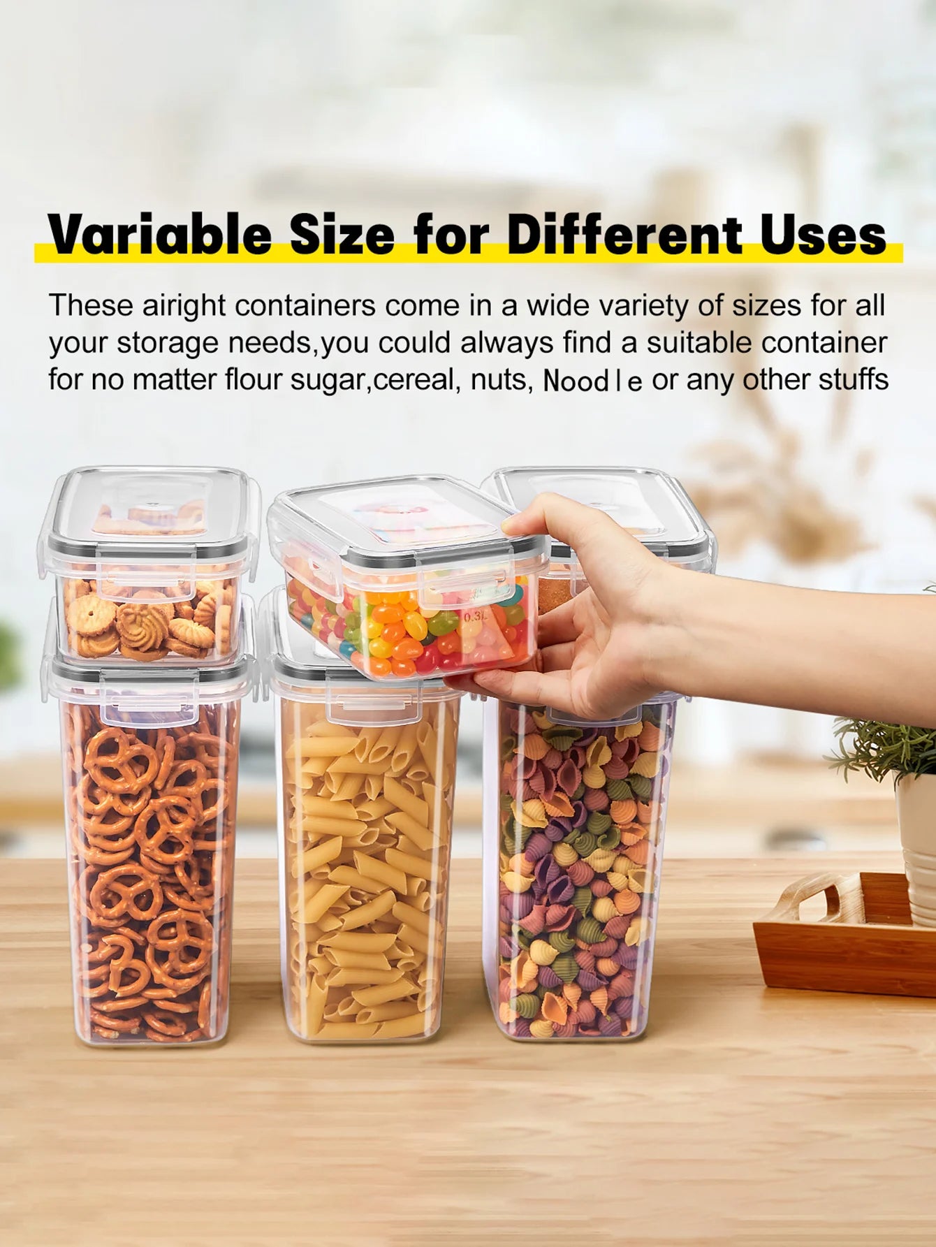 24pcs，Sealed food storage containers with LIDS - lunch boxes ideal for organizing and storing grains, rice, pasta, tea, nuts - Smarsty