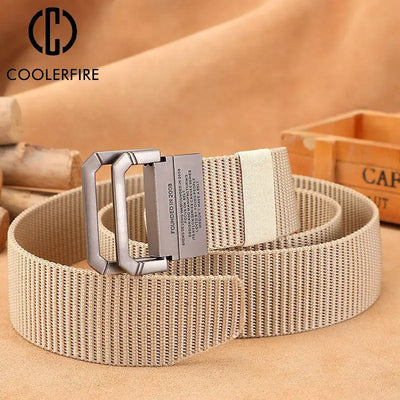 Men Canvas Tactical Belt Durable Military Nylon Strap - Smarsty