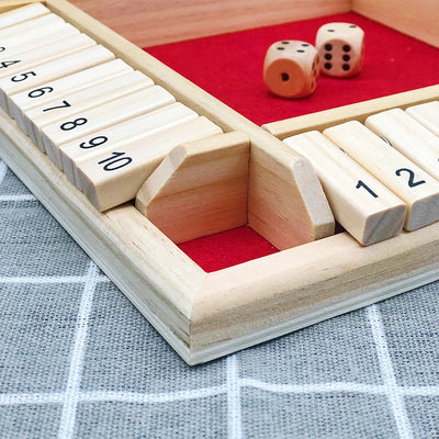 Arithmetic Dice Board Game Four-Sided Flip Card Games Box Dice Toys Wooden Flaps Dices 4 Players Party Number Game Board Games - Smarsty
