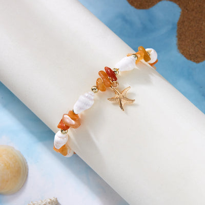 Bohemian Starfish Pendant Beaded Bracelet for Women - Smarsty