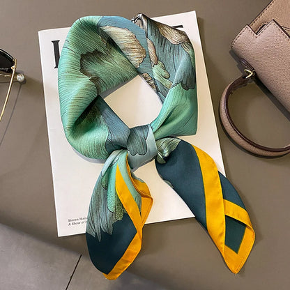 Silk Square Scarf for Women Sun Protection Luxury Shawl - Smarsty
